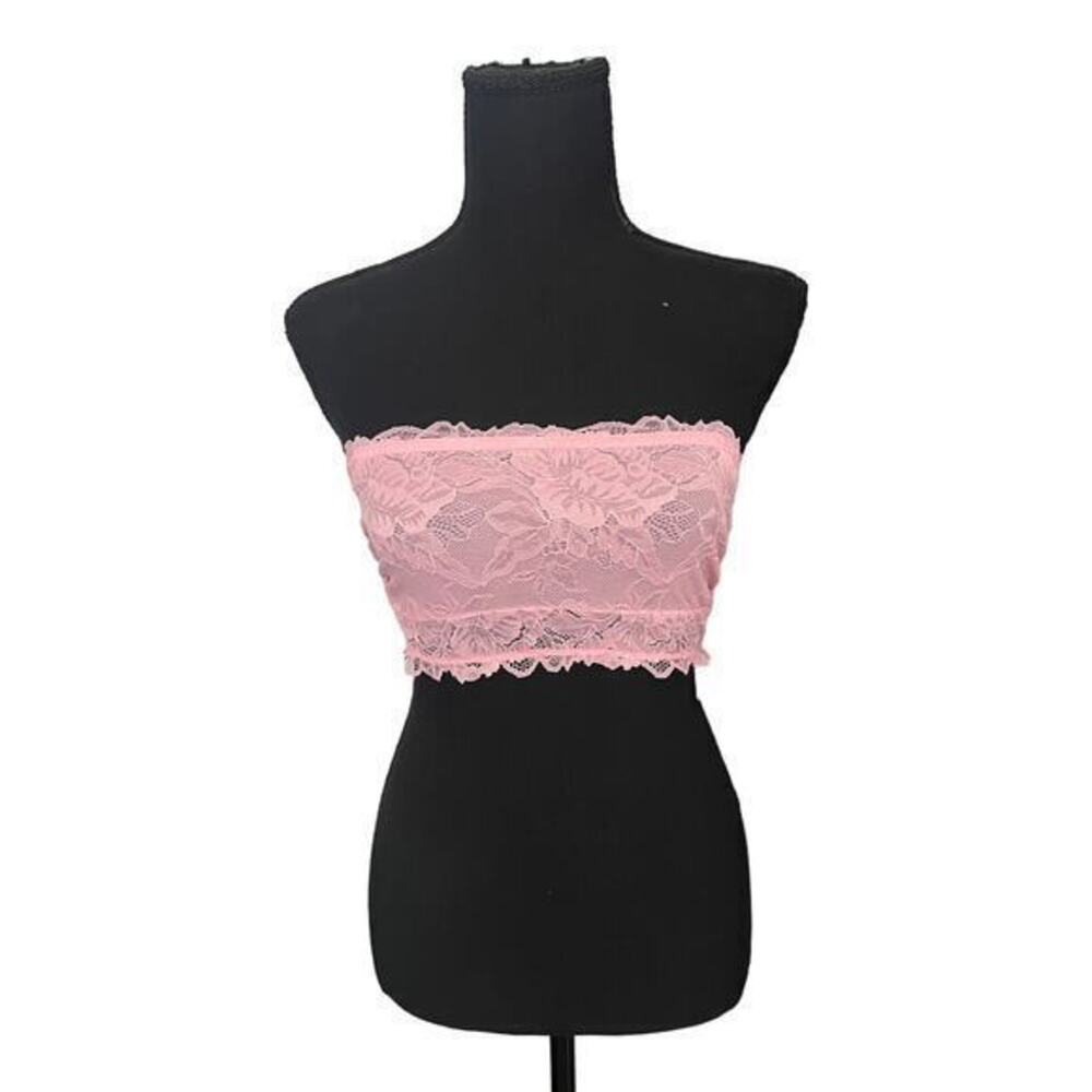 NWOT Free People Pale Pink Lace Bring Me Another Bandeau Bra Strapless - Small